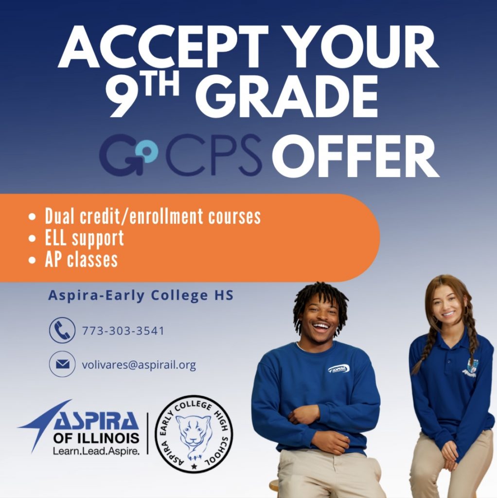 Accept Your 9th Grade GoCPS Offer for Aspira Early College